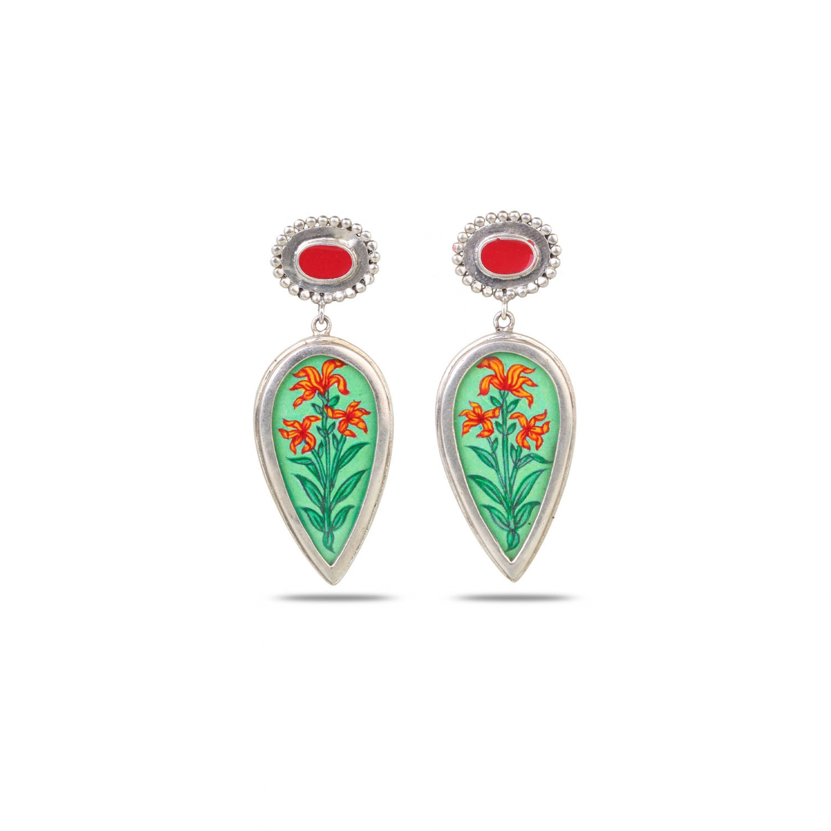 Ruhi Silver 925 Handpainted Earrings