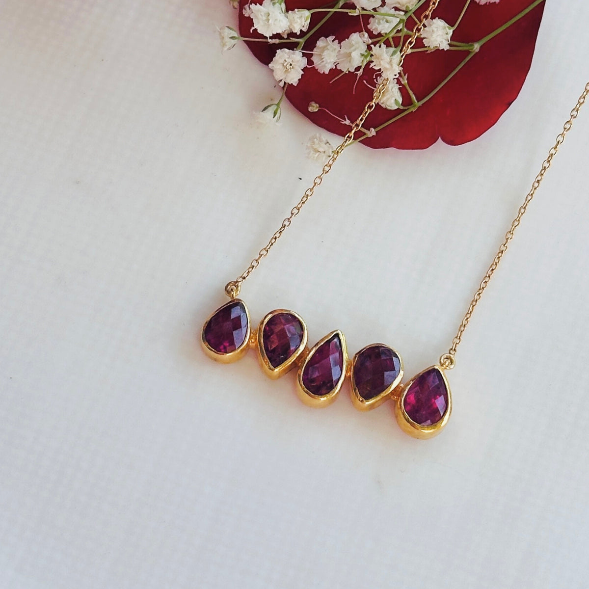 Ren Tourmaline 18K Gold Plated Silver 925 Love Necklace