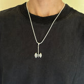 Viking Skull Axe Silver 925 Men's Pendant
