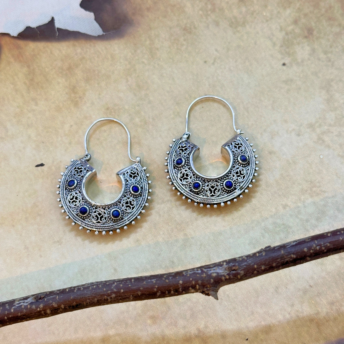 Dattatreya Traditional Silver 925 Earrings