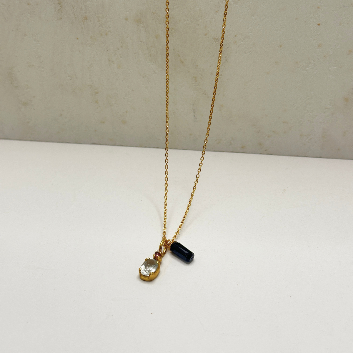Zaro Aquamarine 18k Gold Plated Silver 925 Necklace