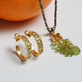 Sreaka Peridot 18K Gold Plated Silver 925 Earrings