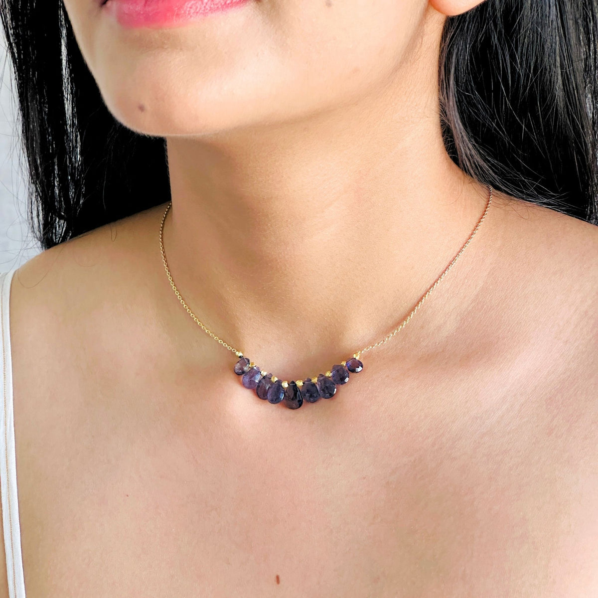 Freilo Iolite 18K Gold Plated Silver 925 Necklace