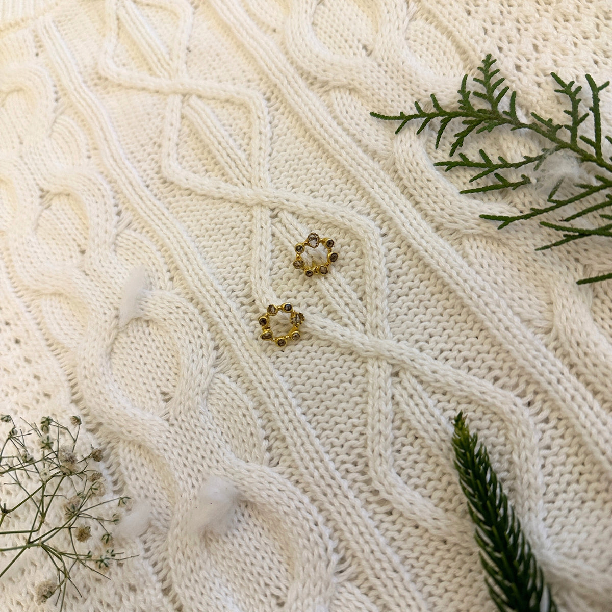 Circular Diamond Polki Studs