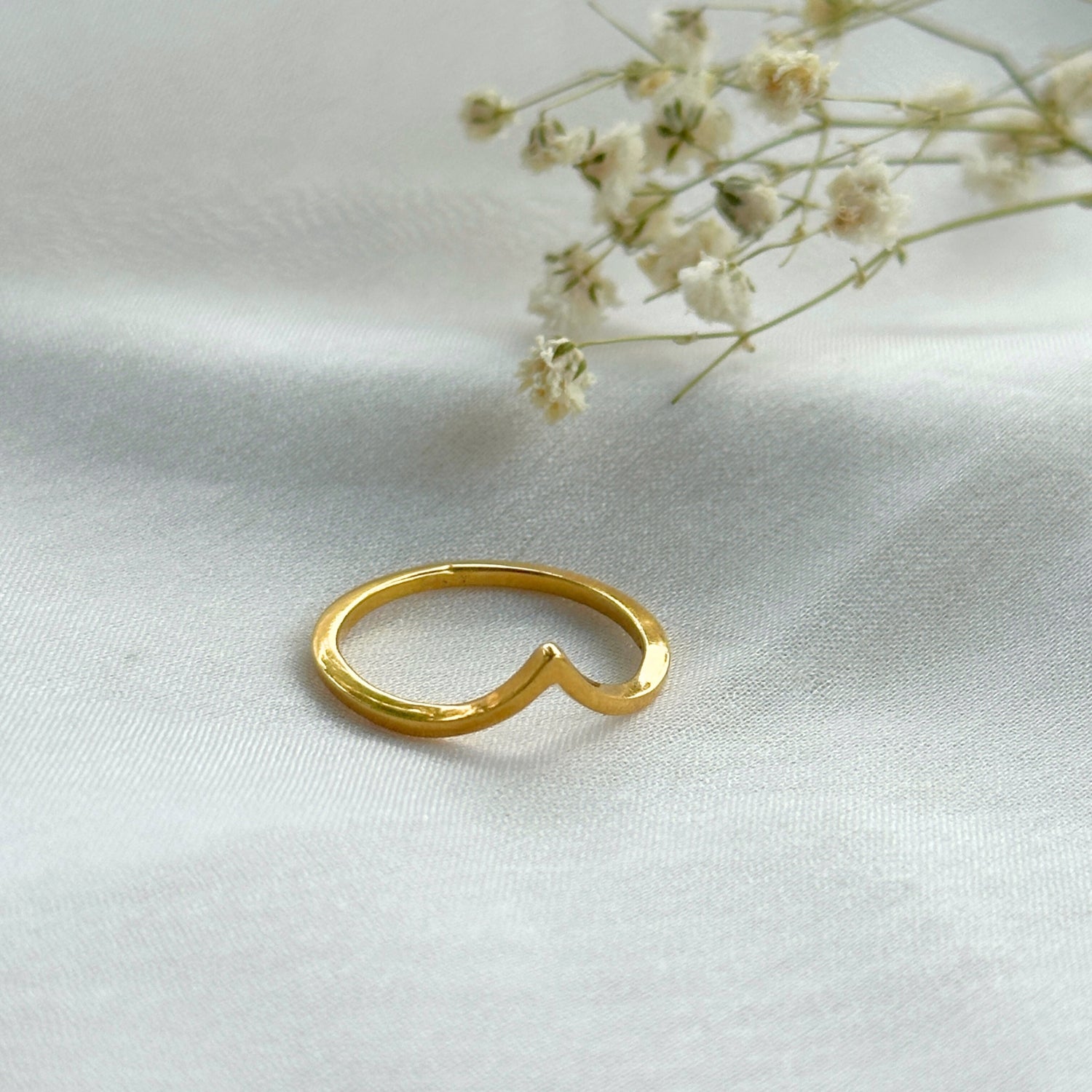 Citrine Crown Gold Plated Silver 925 Double Band Ring Stack
