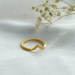 Citrine Crown Gold Plated Silver 925 Double Band Ring Stack