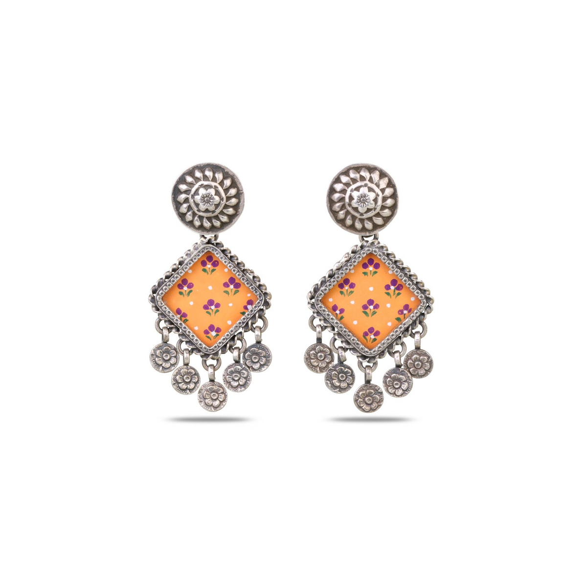 Anvi Silver 925 Handpainted Earrings