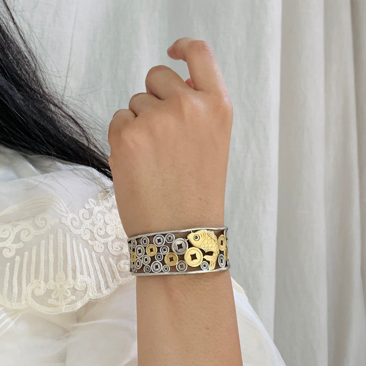 Amulet Gold Plated Silver Bracelet