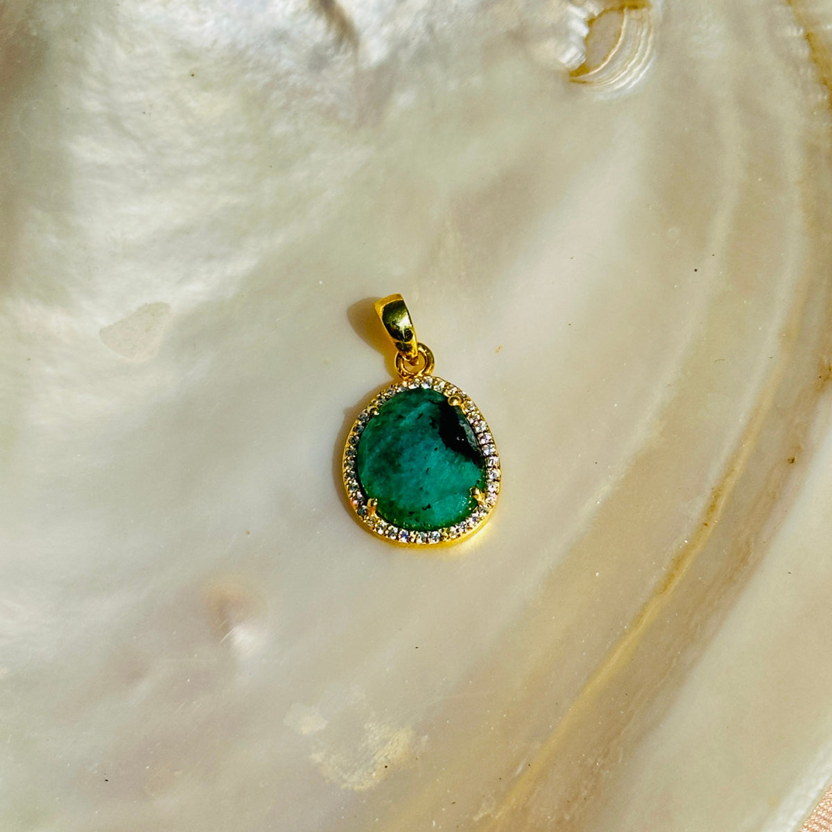 Tanisha Emerald 18K Gold Plated Silver 925 Pendant