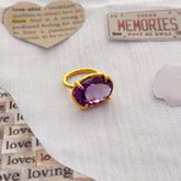 Cherub Amethyst Gold Plated Silver 925 Love Ring