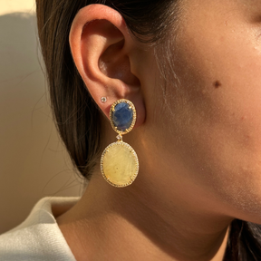Mirai Sapphire 18K Gold Plated Silver 925 Earrings