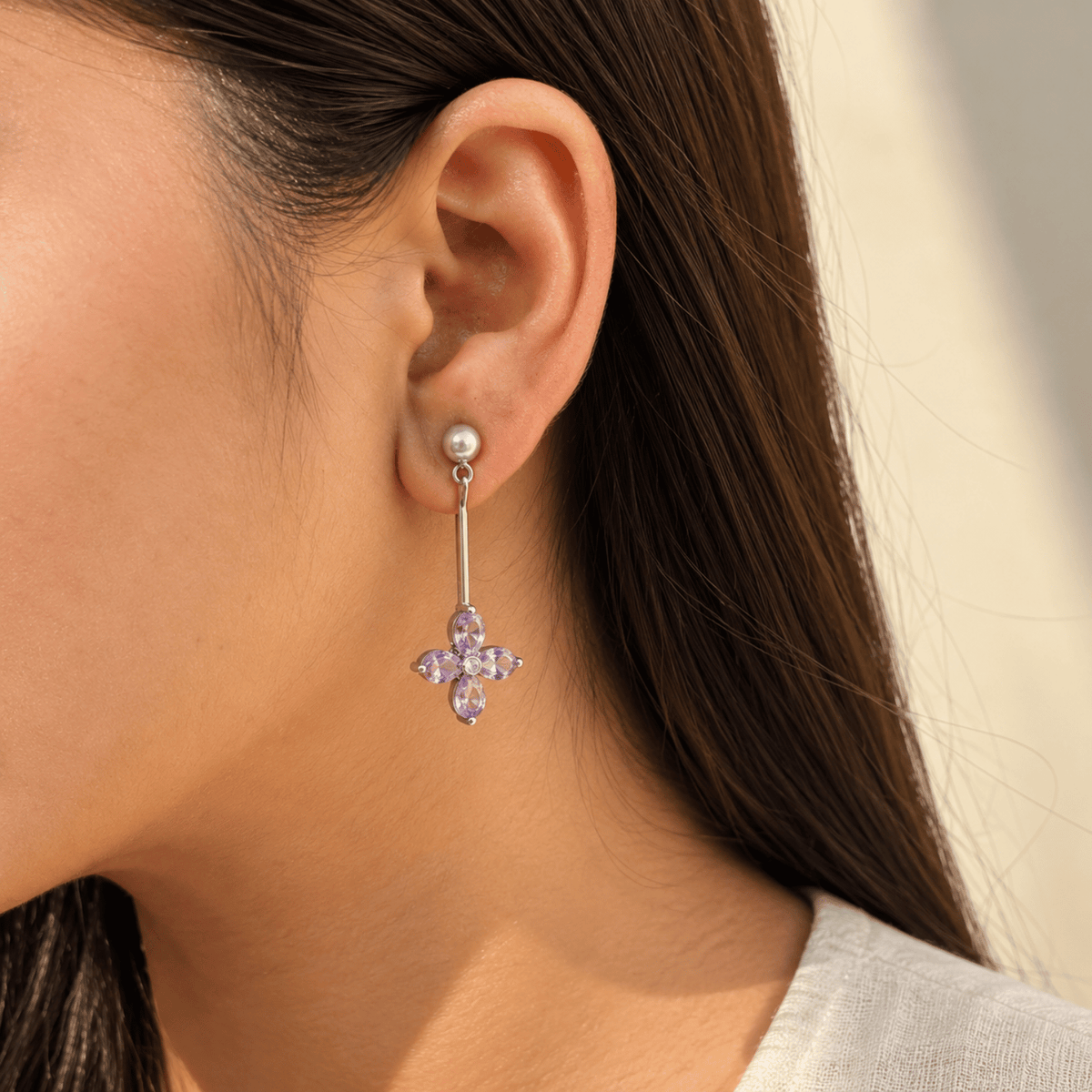 Flamenco Amethyst Silver 925 Earrings