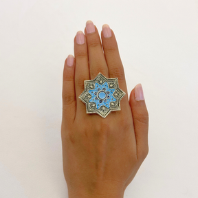 Oviya Enamel Silver 925 Ring