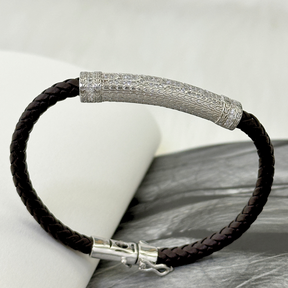 Zale Men's Zircon Silver 925 Bracelet