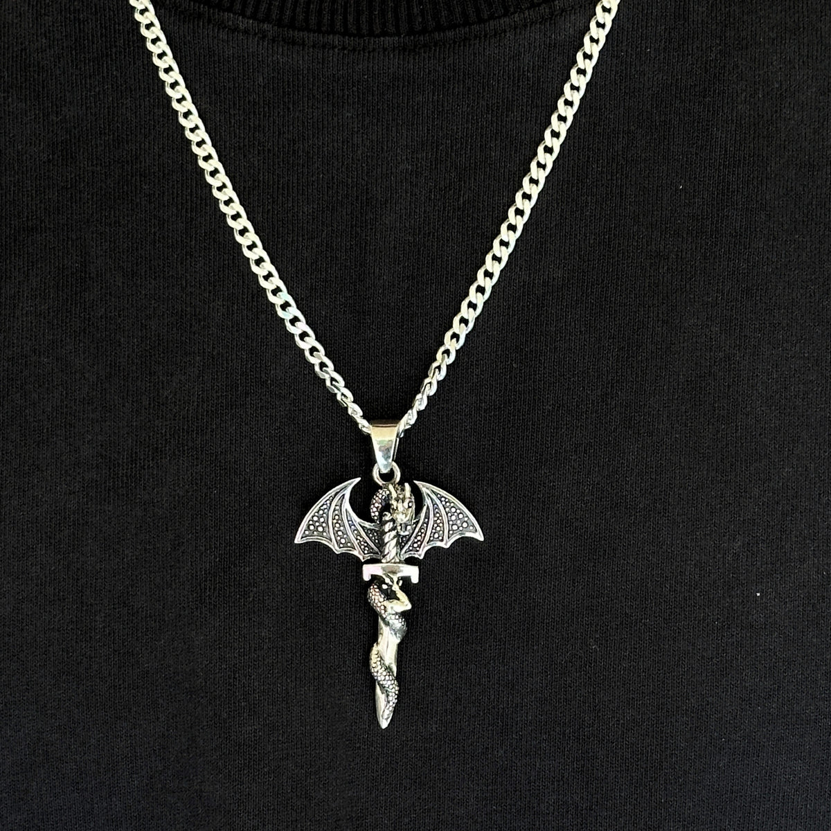 Fiesty Dragon Silver 925 Men's Pendant