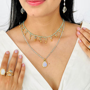 Kyra Colorstone 18K Gold Plated Silver 925 Necklace