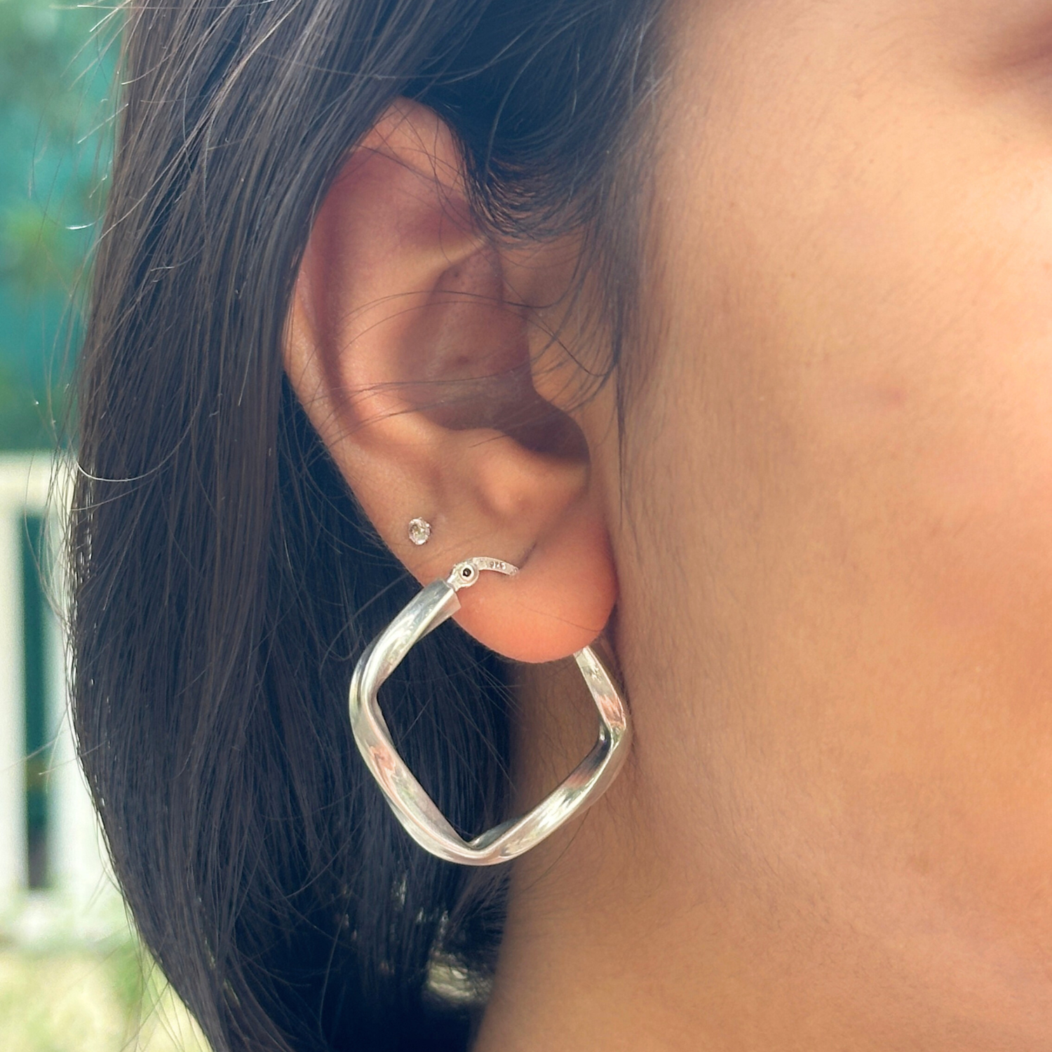 Flare Silver Hoop Earings