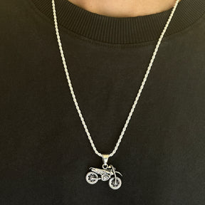 Motorcycle Silver 925 Men's Pendant