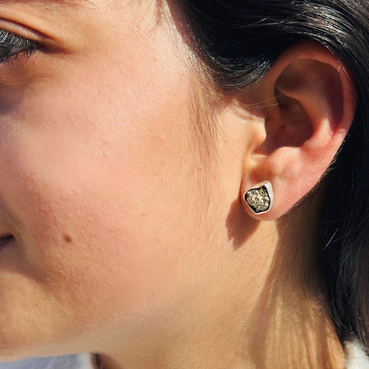 Ena Gun Metal Silver 925 Earrings