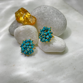 Haro Turquoise 18k Gold Plated Silver 925 Earring