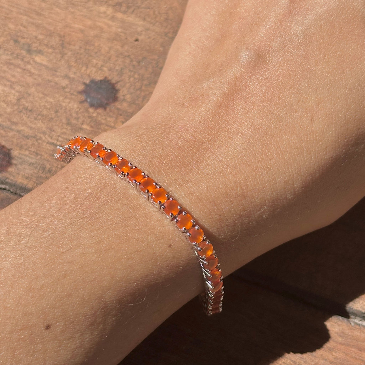 Preth Carnelian 925 Silver Bracelet