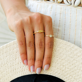 Kooshy Yellow Sapphire and Diamond Gold Plated Silver 925 Ring