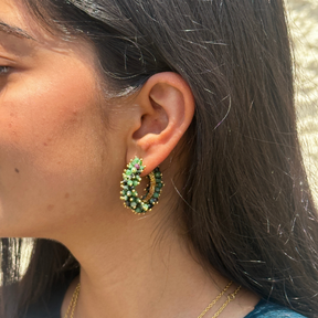 Viro Zoisite 18k Gold Plated Earrings
