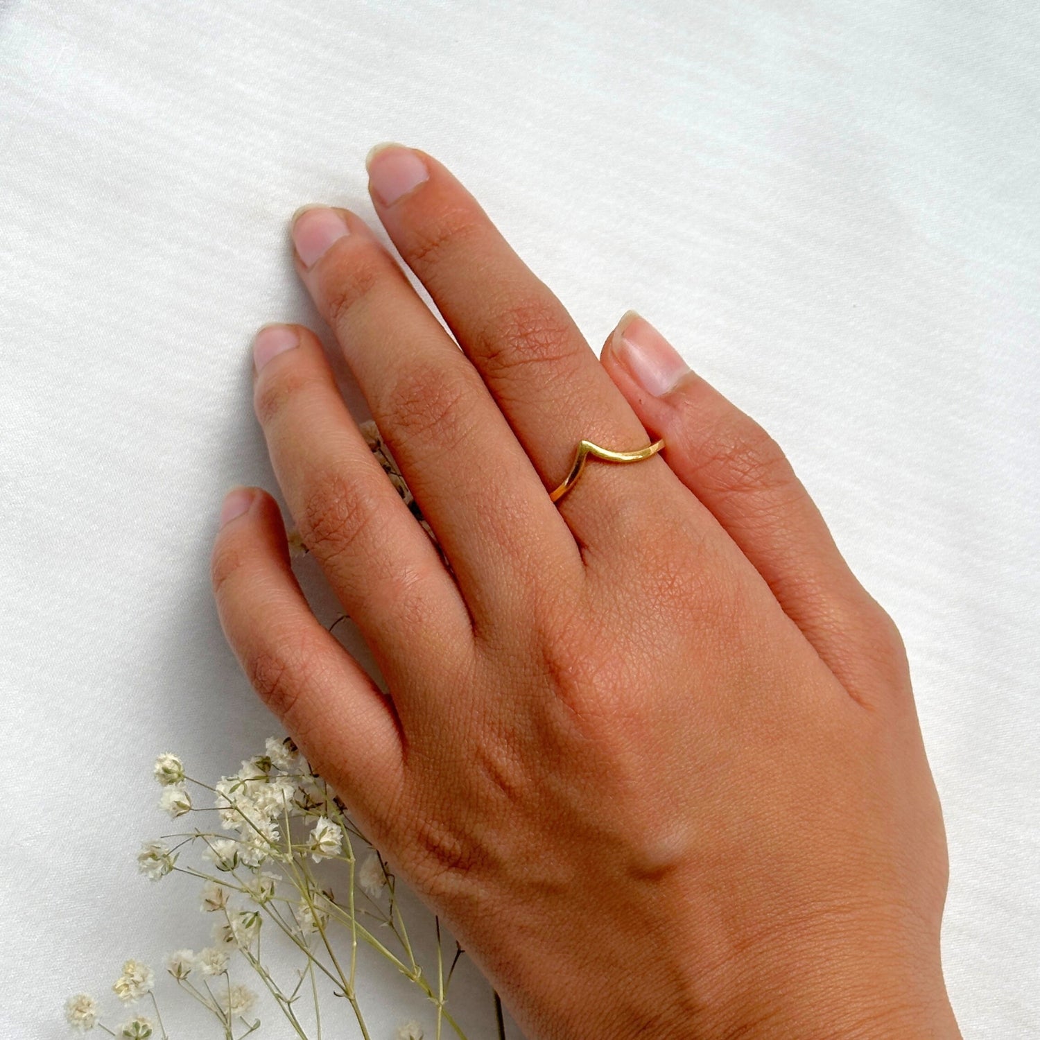 Citrine Crown Gold Plated Silver 925 Double Band Ring Stack