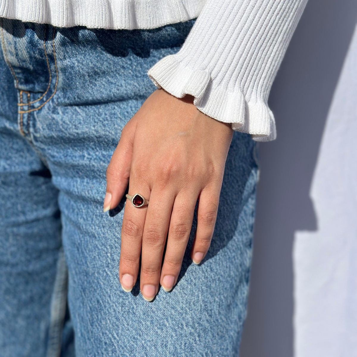 Zin Garnet Silver 925 Ring