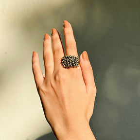 Grey Hues Beads Ring