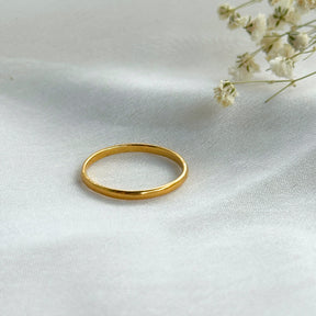 Citrine Crown Gold Plated Silver 925 Double Band Ring Stack