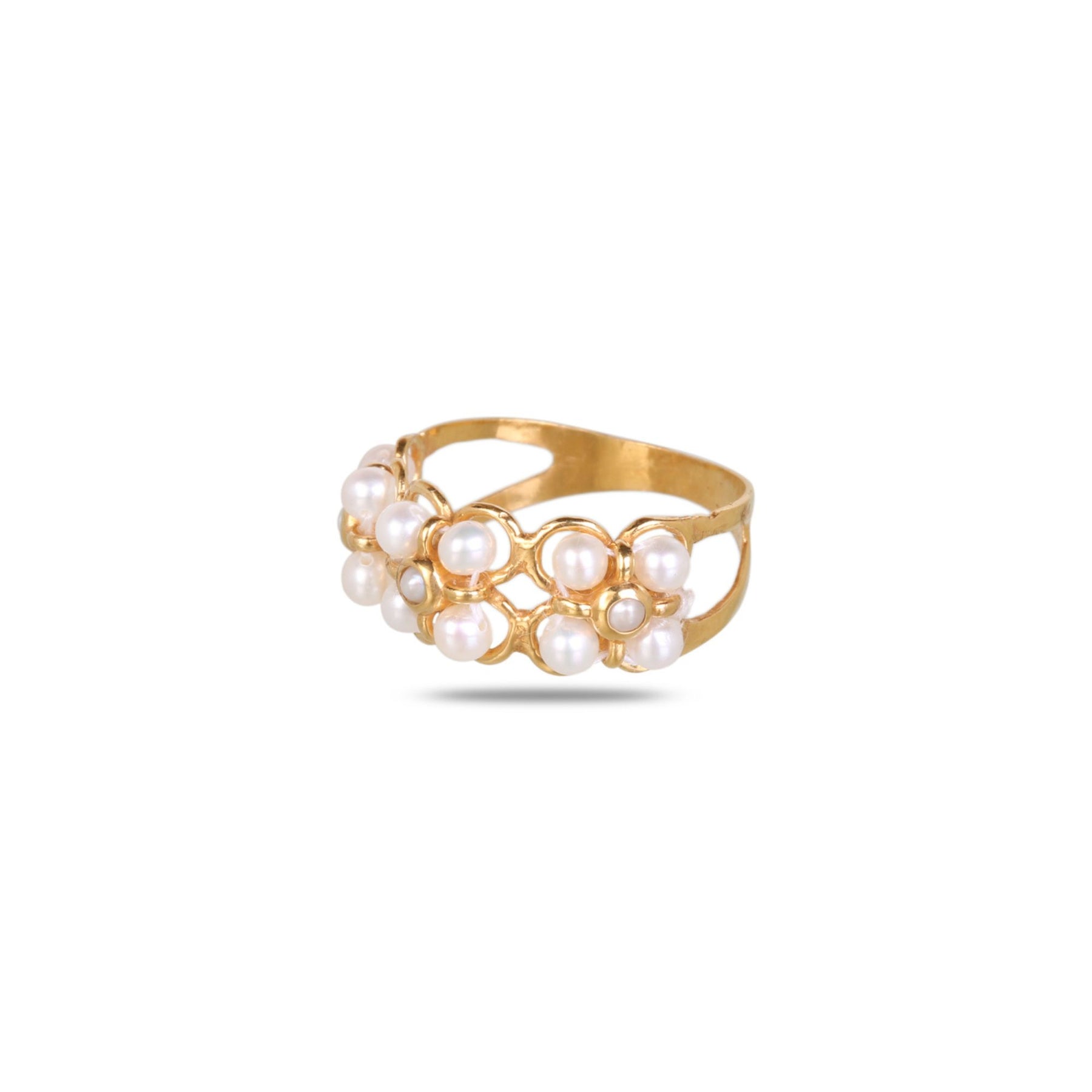 Anaya 18K Gold Plated Silver 925 Pearls Ring