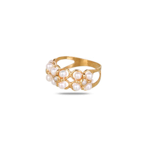Anaya 18K Gold Plated Silver 925 Pearls Ring