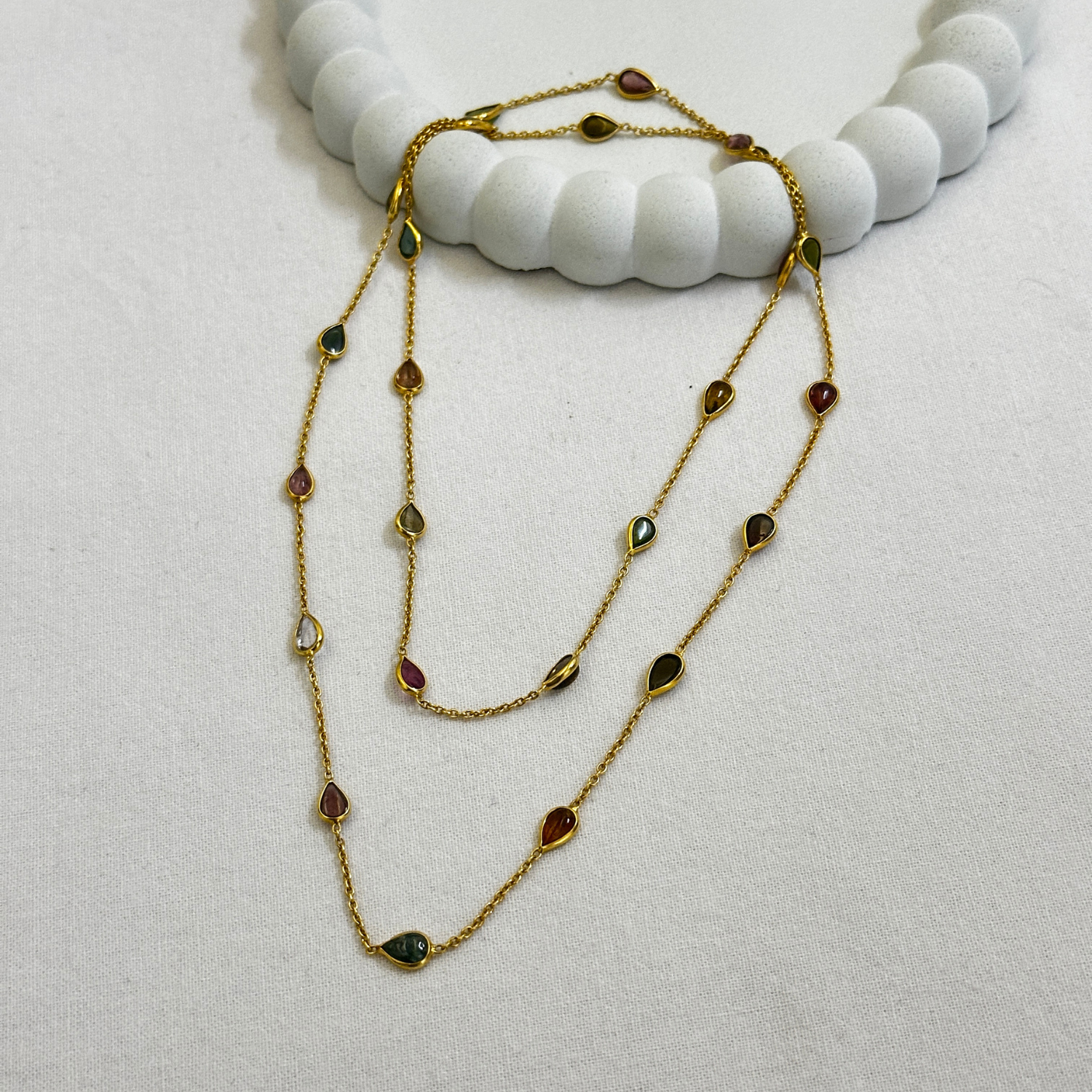 Zuri Tourmaline 18k Gold Plated Silver 925 Necklace
