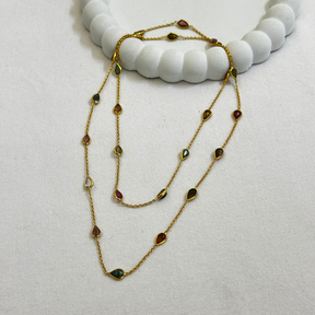 Zuri Tourmaline 18k Gold Plated Silver 925 Necklace