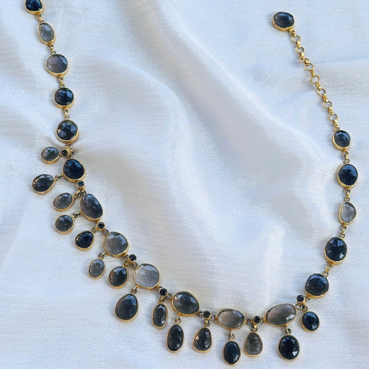 Mary Smokey Quartz 18K Gold Plated Silver 925 Necklace