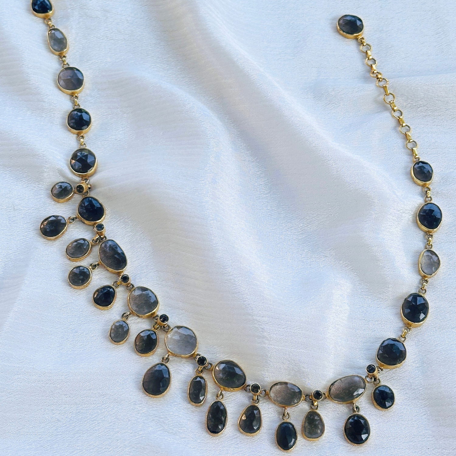 Mary Smokey Quartz 18K Gold Plated Silver 925 Necklace