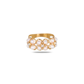 Anaya 18K Gold Plated Silver 925 Pearls Ring