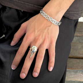 Fin Silver 925 Men's Cuff Bracelet