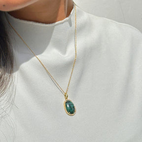 Tanisha Emerald 18K Gold Plated Silver 925 Pendant