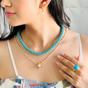 Smiggle Pearl 18K Gold Plated Silver 925 Necklace