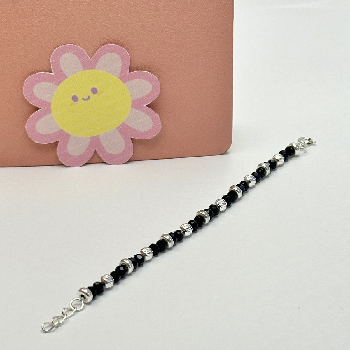 Beaded Silver 925 Kids Nazar Bracelet