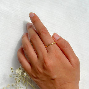 Citrine Crown Gold Plated Silver 925 Double Band Ring Stack