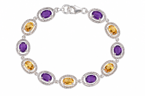 Yuna Amethyst & Citrine Bracelet in 925 Silver