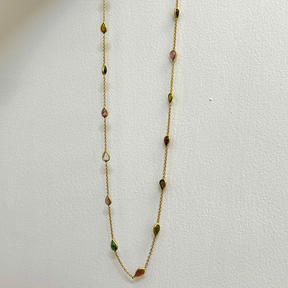 Zuri Tourmaline 18k Gold Plated Silver 925 Necklace