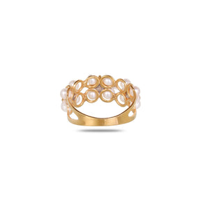 Anaya 18K Gold Plated Silver 925 Pearls Ring
