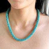 Hymn Turquoise Beaded 18K Gold Plated Silver 925 Necklace