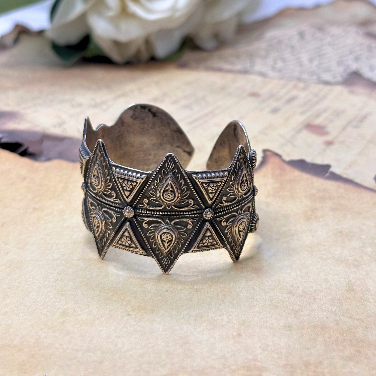 Meera Traditional Silver 925 Cuff Bangle