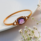 Eun Amethyst Gold Plated Silver 925 Bangle