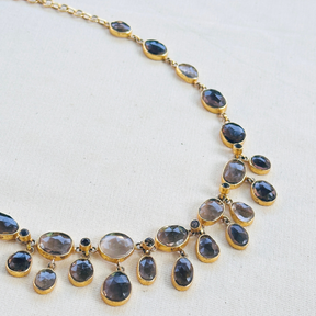 Mary Smokey Quartz 18K Gold Plated Silver 925 Necklace